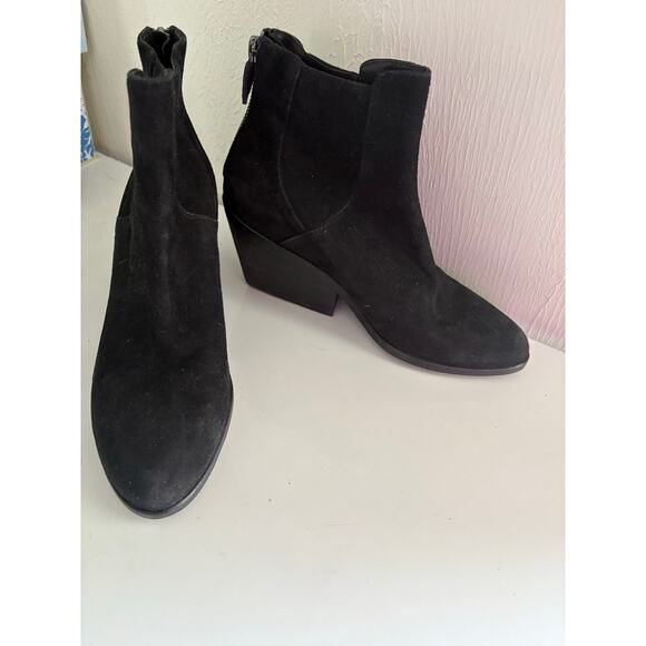 Eileen Fischer Peer Women's Ankle Boots Booties Size 5.5 Black Suede - Picture 5 of 7